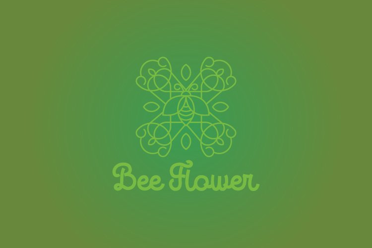 Bee flower logo example image 1