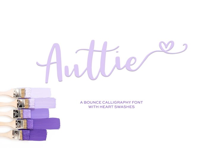 Auttie Calligraphy Font with Heart Swashes example image 1