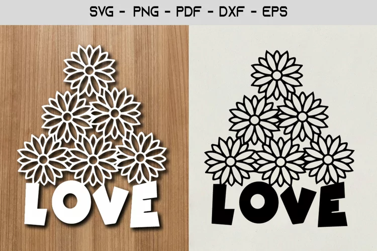 Love Sunflower Paper Template Design