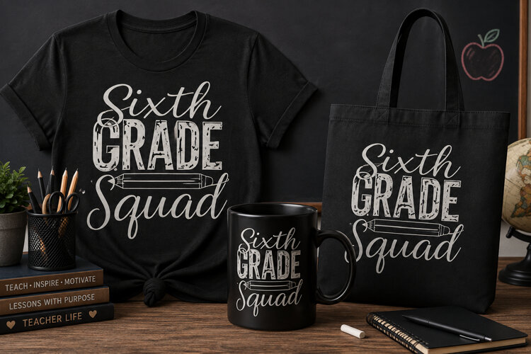 Sixth Grade Squad PNG | Middle School Teacher Design example image 1