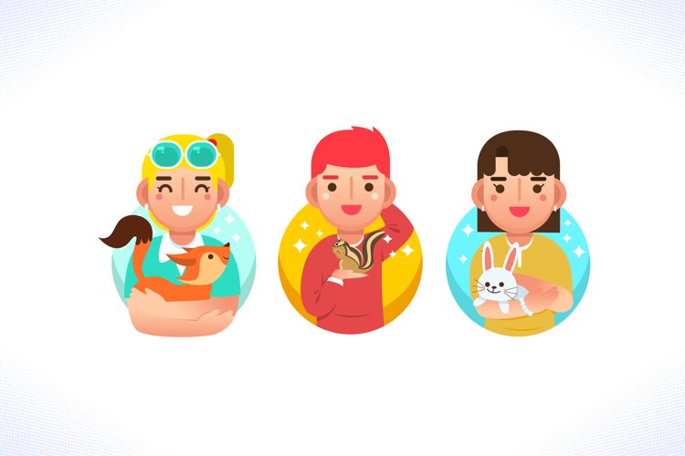People Avatar Holding Animal example image 1