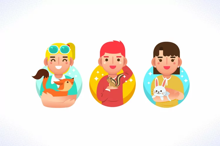 People Avatar Holding Animal