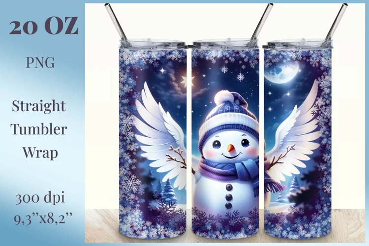 Sublimation Tumbler Wrap Christmas Cute Snowman / Png file