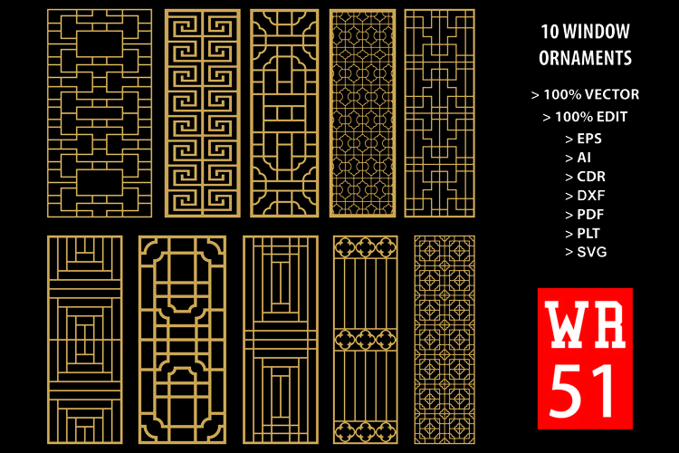 WR 51, Carved Window Ornaments Laser Cutting example image 1