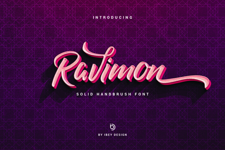 Ravimon - Solid Handbrush Font example image 1