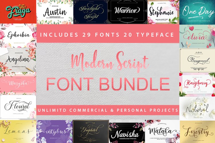Modern Script Font Bundle example image 1