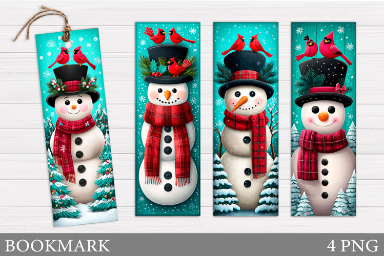 Snowman Bookmark Design. Winter Bookmark Sublimation