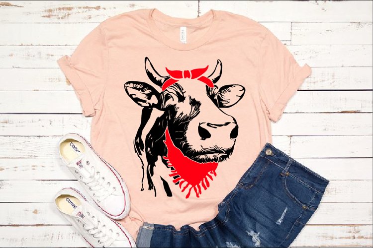 Cow Whit Bandana and Scarf SVG Not today Heifer cattle 1297s (223708