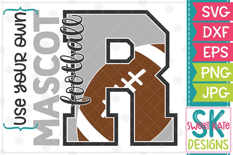 Your Own Mascot R Football SVG DXF EPS PNG JPG example image 1