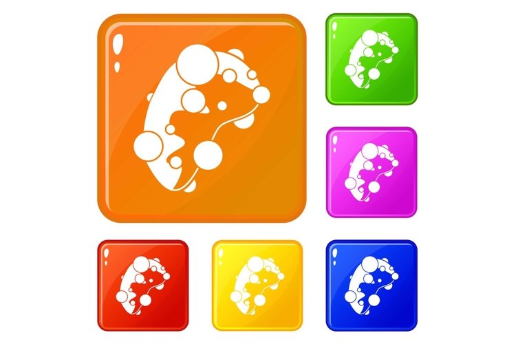 Cell virus icons set vector color
