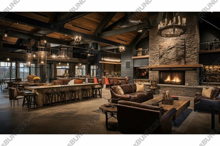 wooden lodge interior example image 1