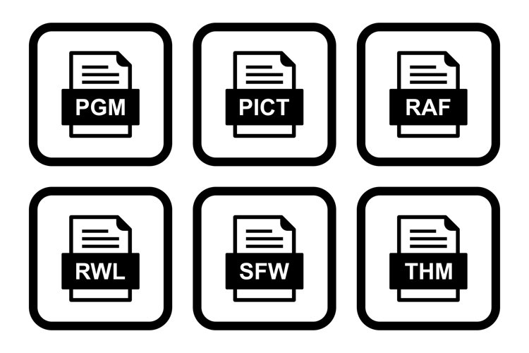 Set Of File Formats Icons