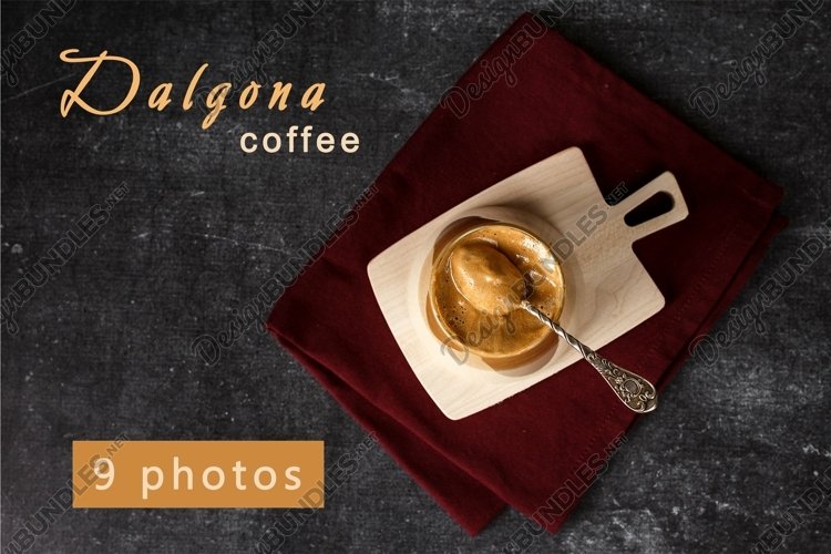 Set of 9 photos of dalgona coffee example image 1