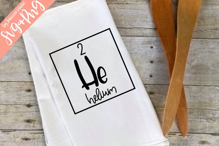 2 Helium - Handdrawn Periodic Table Element - SVG/PNG example image 1