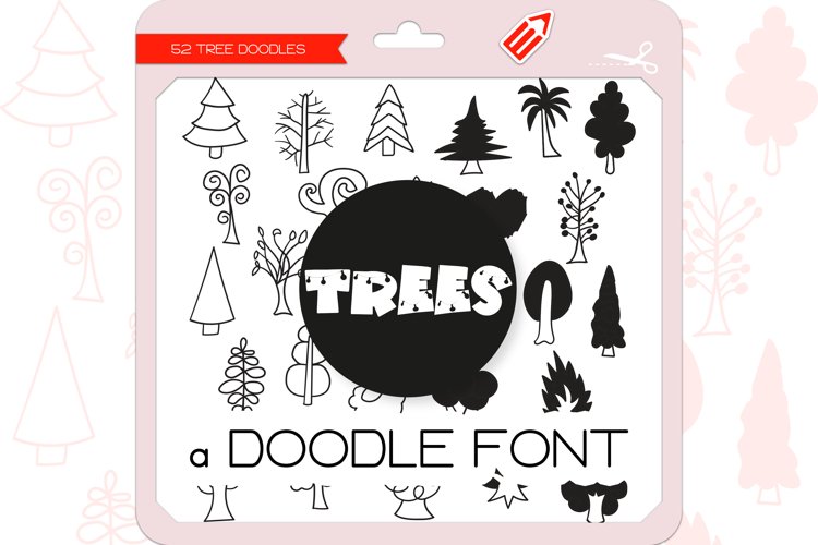 Tree Doodles - Dingbats Font example image 1