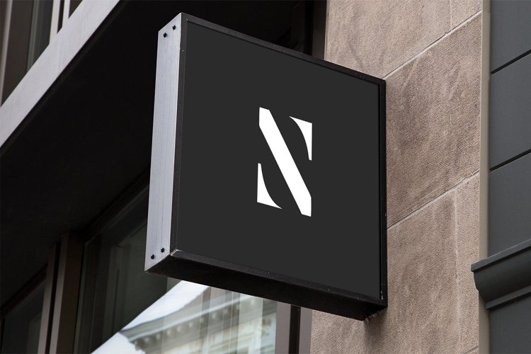 Hanging Wall Sign MockUp example image 1