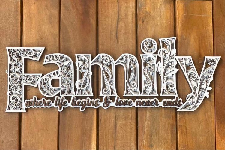 Federa Cuscino Rettangolare 30x50 Cm Con Frase Family Where Life Begins, Fiori E Farfalle, In Cotone E Lino, Per Divano E Letto