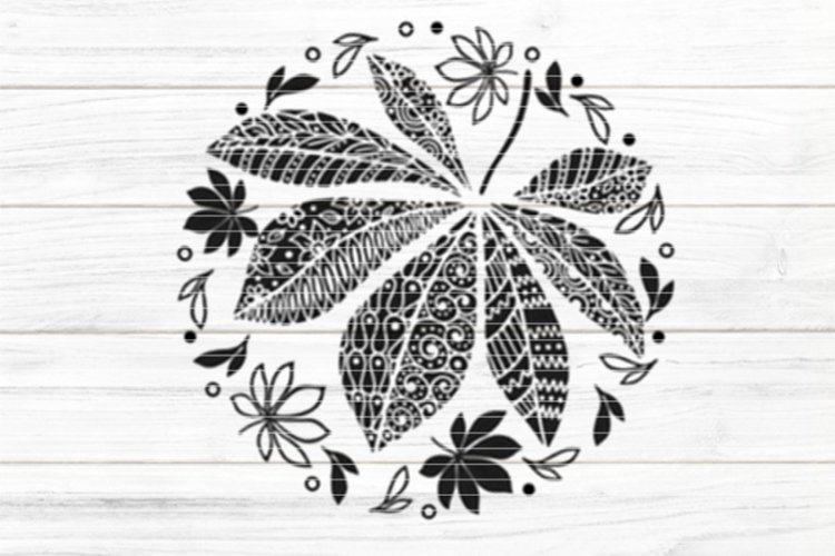 Leaves Deco Cutting file SVG DXF FCM example image 1