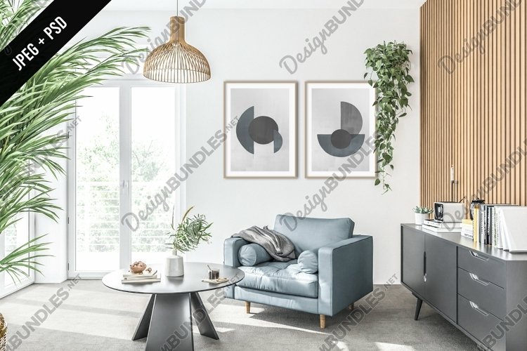 Living room mockup - frame & canvas mockup creator example image 1