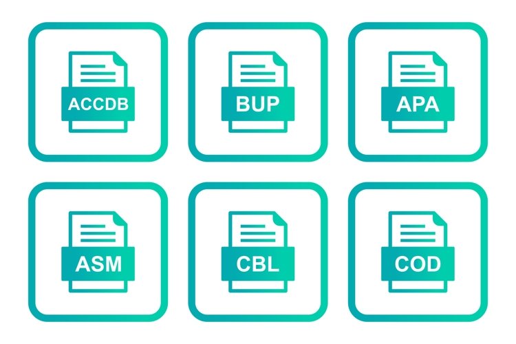 Set Of File Formats Icons