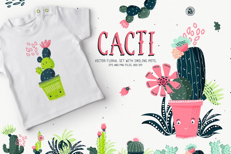 Cacti With Smiling Pots example image 1