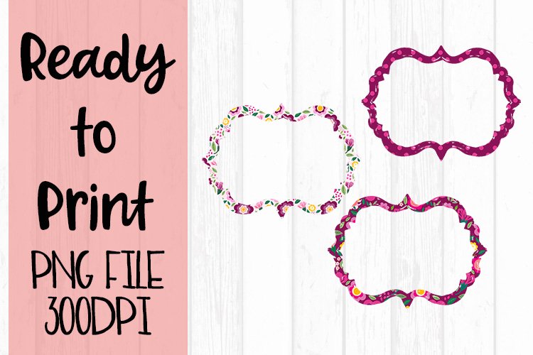 Bright Pink Patchwork Frames Ready to Print example image 1