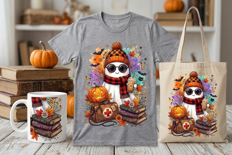 Spooky Nurse Ghost PNG | Cute Halloween Medical Design