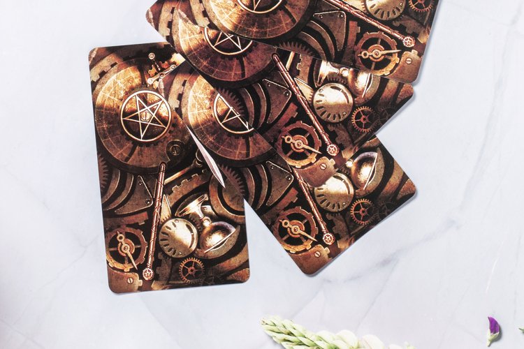 Tarot cards on fortune teller desk. Magic rituals example image 1