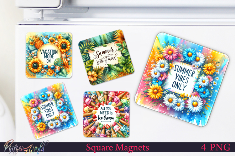 Square Magnet Designs | Beach quotes | Summer vibes only