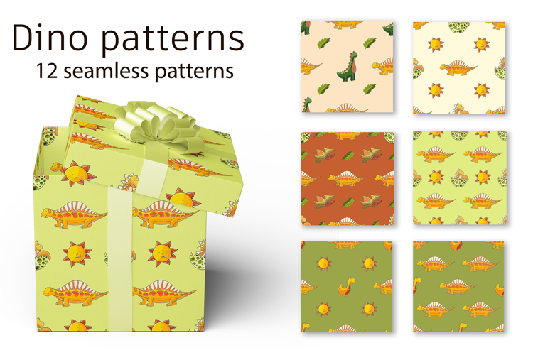 Cute funny kids dinosaurs seamless pattern. Print for cloth