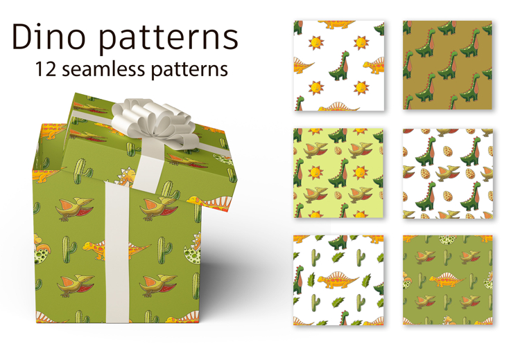 Cute funny kids dinosaur pattern. Print for cloth design