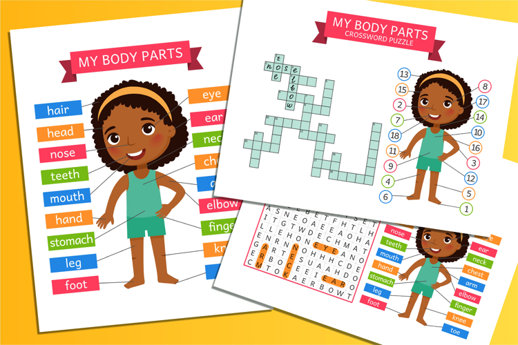 My Body Parts Flashcards for Early Learning