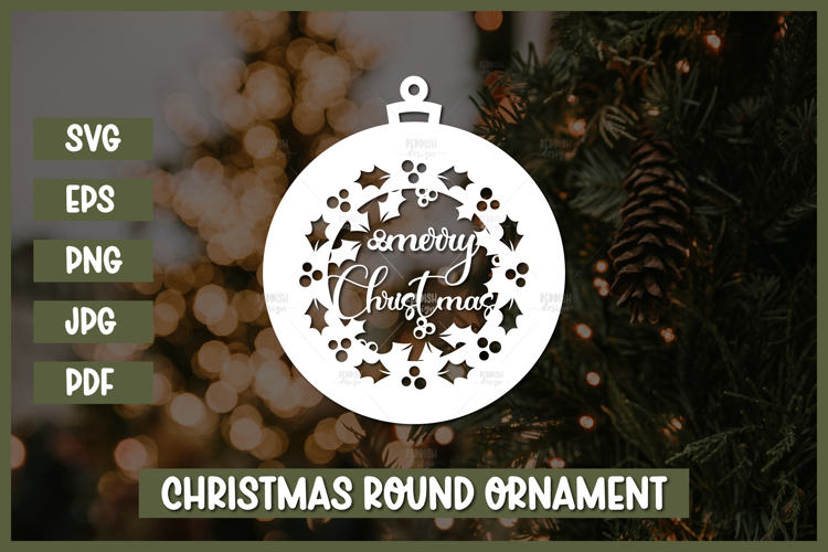 Round Christmas Ornament Svg Image 5