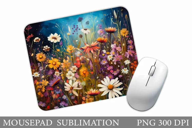 Wildflowers Mouse Pad. Flowers Mouse Pad Sublimation