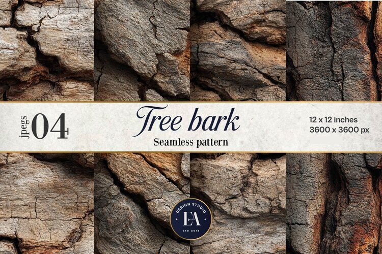 Tree Bark Digital Paper 4 JPEG example image 1