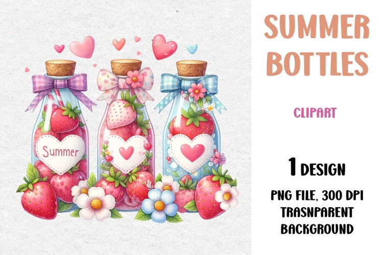 Summer Clipart, Bottles and Jars, PNG