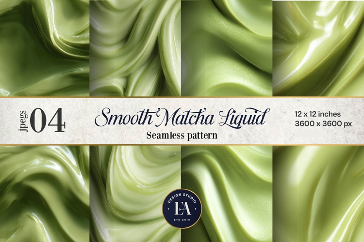 Matcha Liquid Marble, Green Abstract Swirl Digital Paper