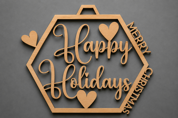 Happy Holidays Wooden Ornament Sign