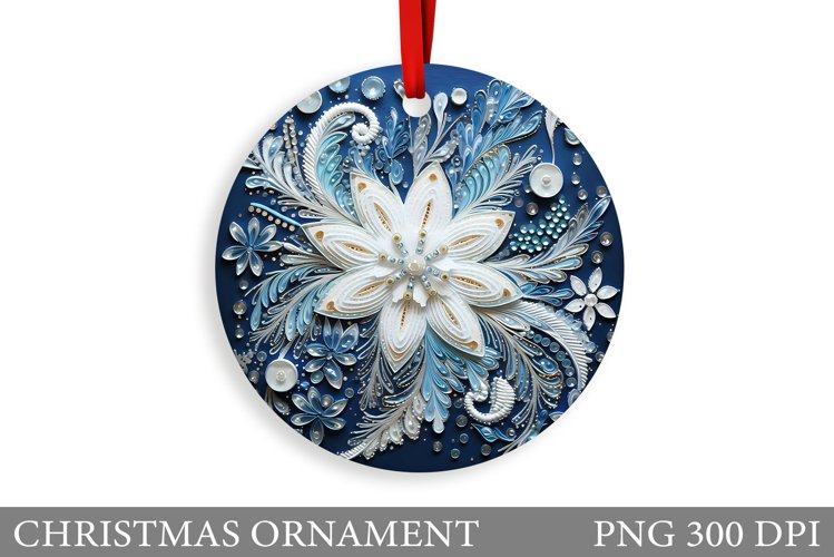 Embroidery Snowflake Christmas Ornament Sublimation