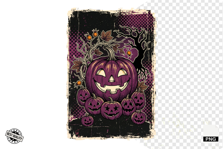 Distressed Vintage Halloween Design Clipart