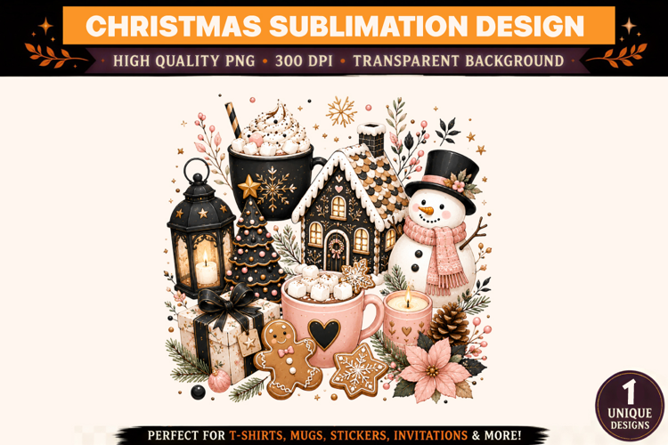 Christmas PNG, Christmas Sublimation Design, Cozy Winter Gin