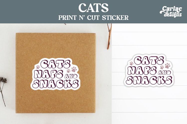 Cats Naps and Snacks, Funny Cat Stickers
