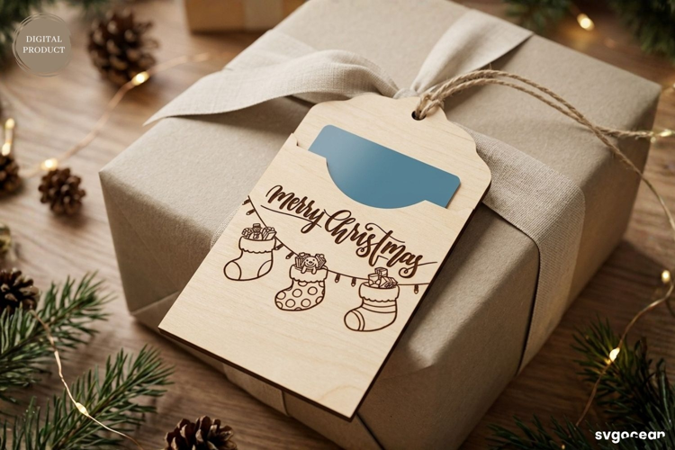 Christmas Gift Card Holder Laser Cut | Glowforge | SVG