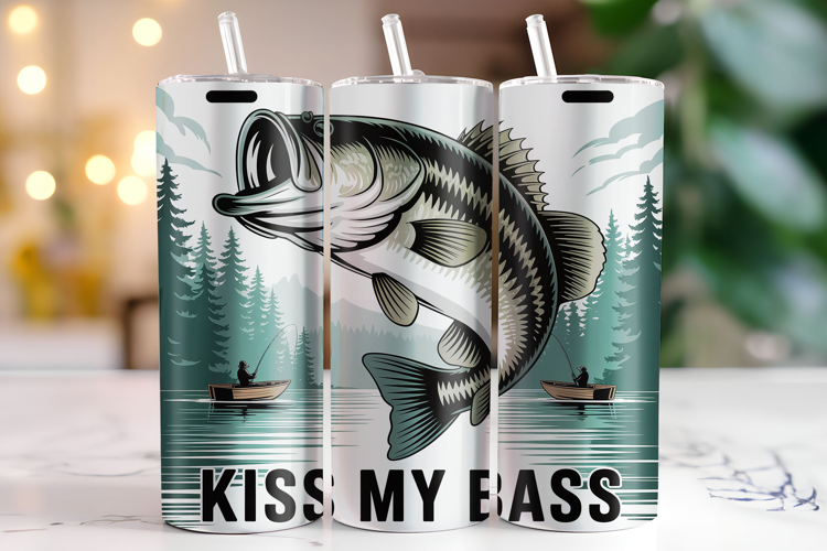 Kiss my Bass Tumbler Wrap | Sublimation | Tumblers