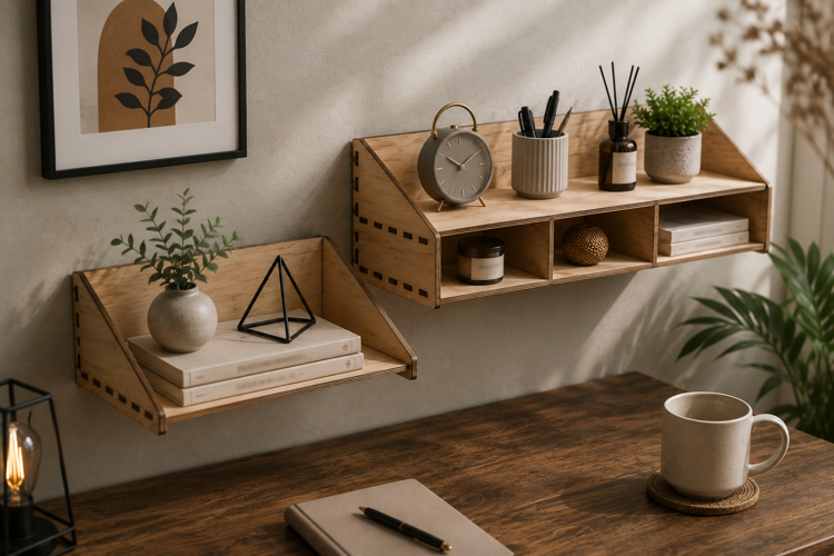 Floating Wall Shelf Laser Cut SVG