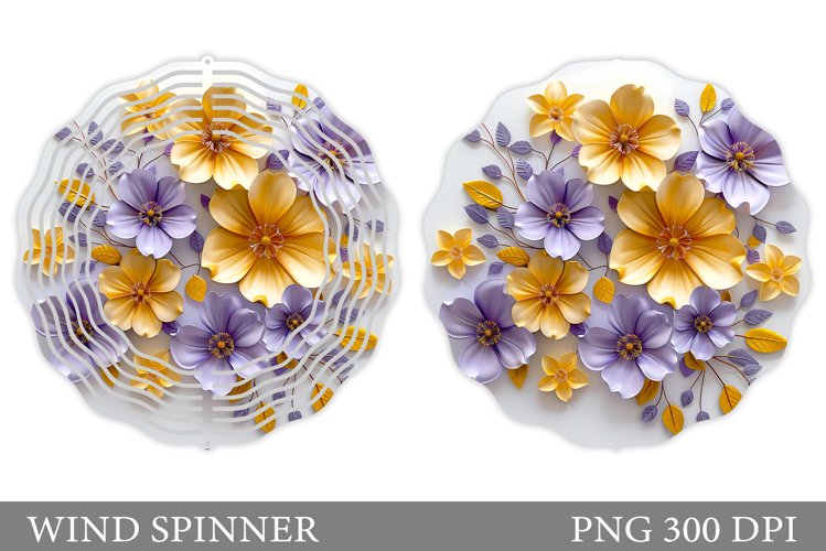 Flowers Spinner Sublimation. 3D Flowers Wind Spinner example image 1