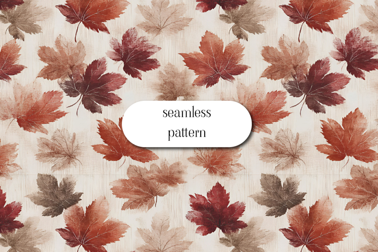 Autumn Maple Leaves Seamless Pattern | Fall Botanical Print