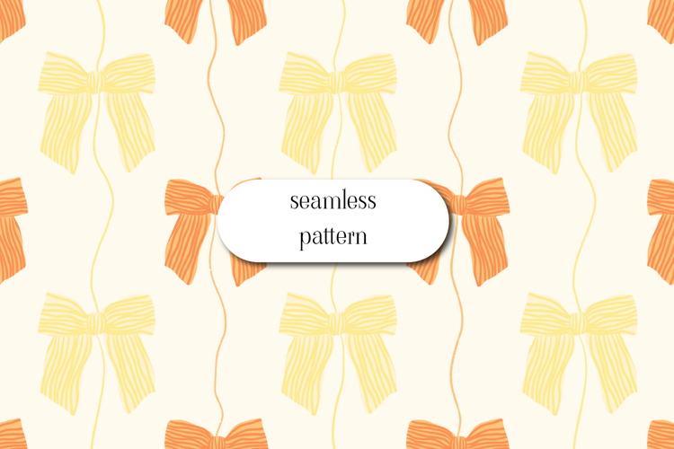 Pastel Ribbon Bow Seamless Pattern Cute Coquette Print example image 1