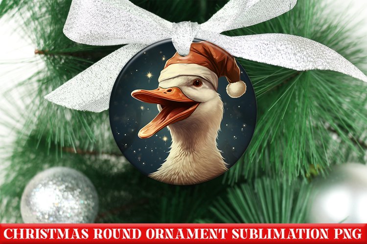 Christmas Round Ornament PNG | Santa | Sublimation | PNG
