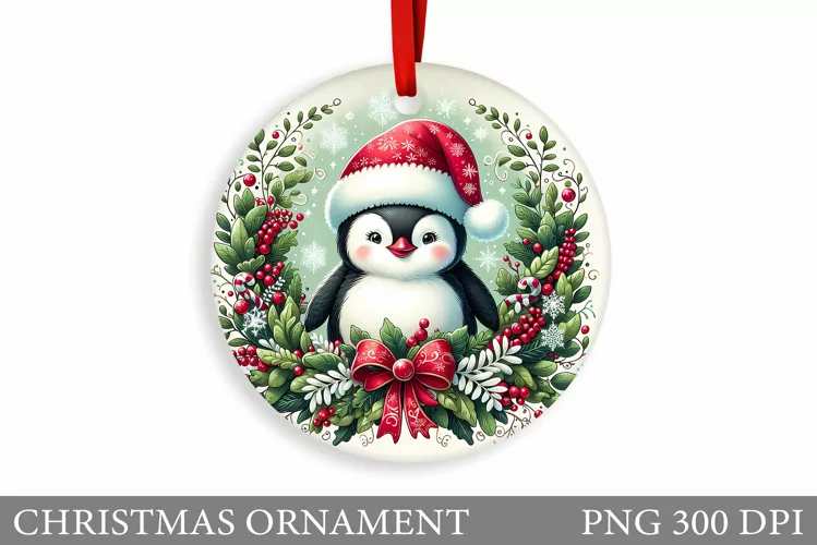 Cute Penguin Sublimation. Cute Penguin Christmas Ornament